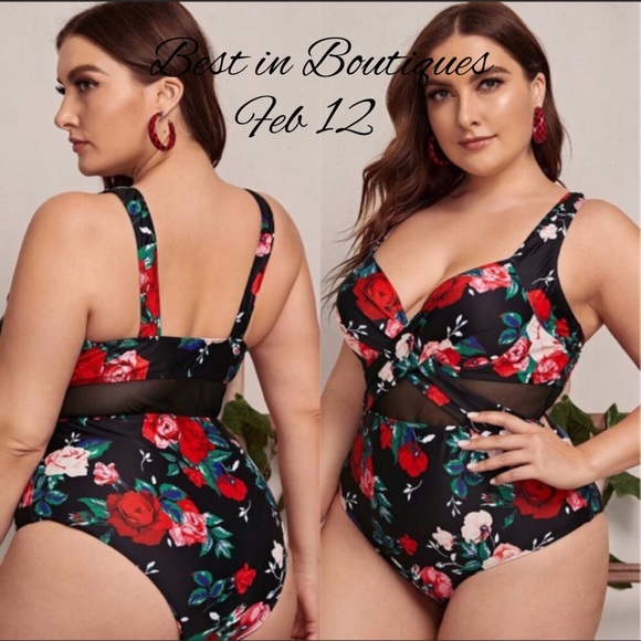 🛍️#615 🏆HP🏆Plus Size Floral Swimsuit